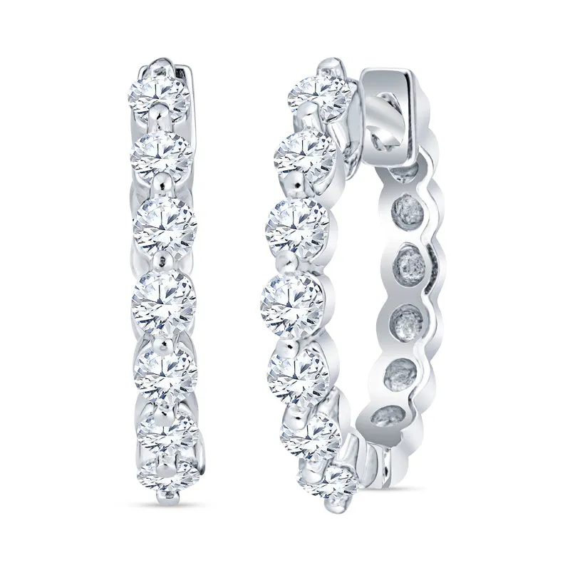 Common Prong Diamond Hoop Earrings