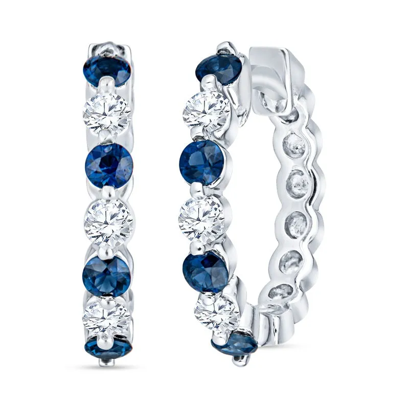 Common Prong Diamond Hoop Earrings