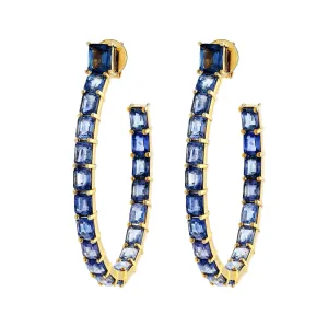 Como Hoop Blue Sapphire Hoop Earrings