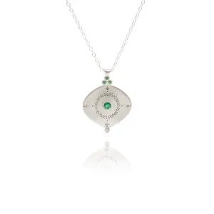 Compass Pendant in Emerald