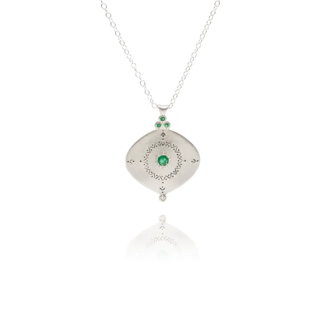 Compass Pendant in Emerald