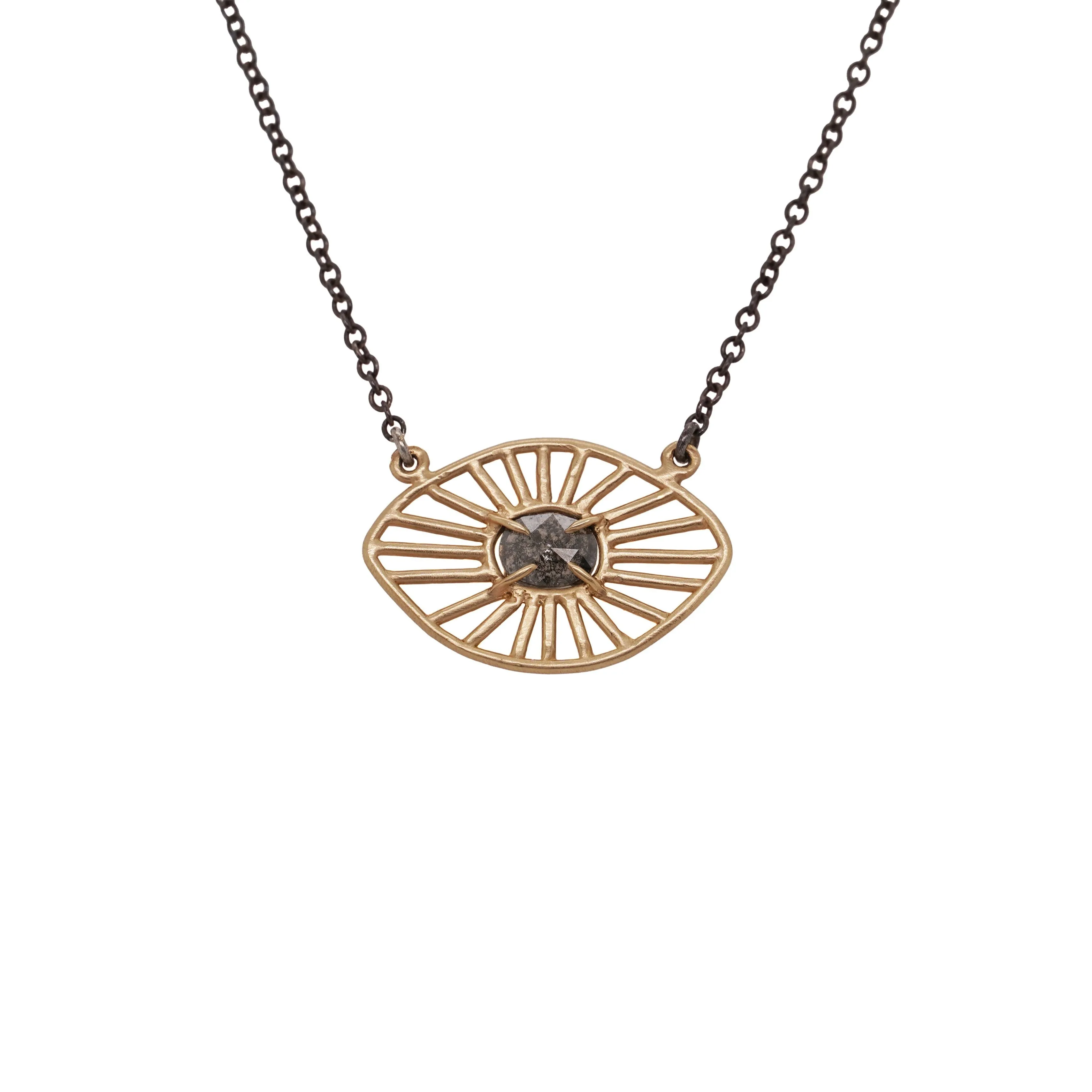 Cosmic Web Evil Eye Diamond Necklace