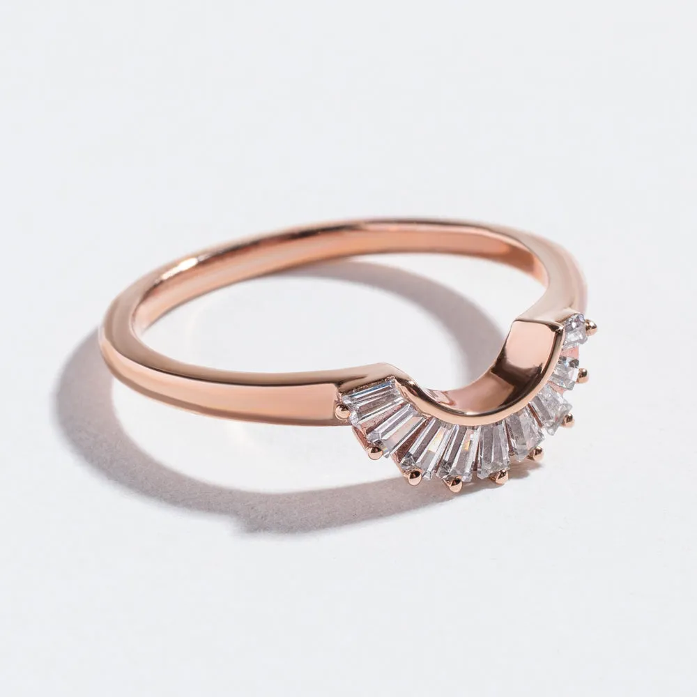 CROWN WEDDING BAND | 14K GOLD | DIAMONDS