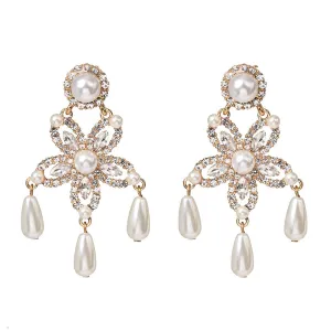 Crystal & Pearl 18K Gold-Plated Star Drop Earrings