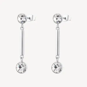 Crystal and Bar Drop Earrings in Stainless Steel