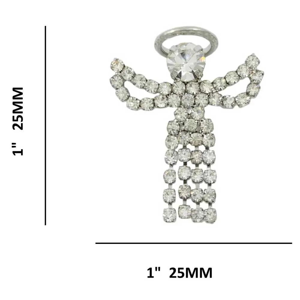 Crystal Angel with Clear Crystal Dress Pierced Earring - SPF601E
