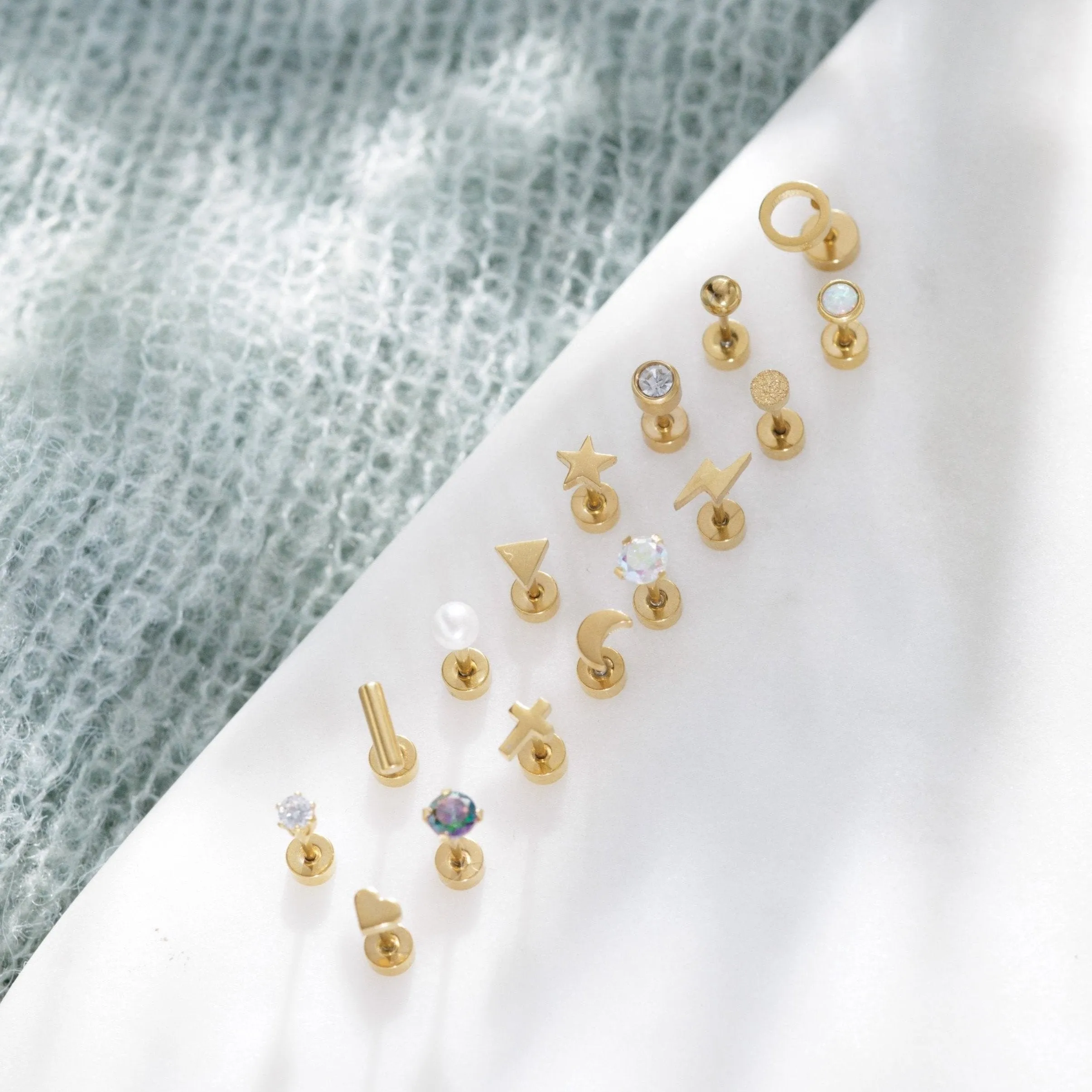 Crystal Bezel Screw Back Studs