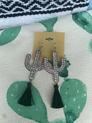 Crystal Cactus Earrings