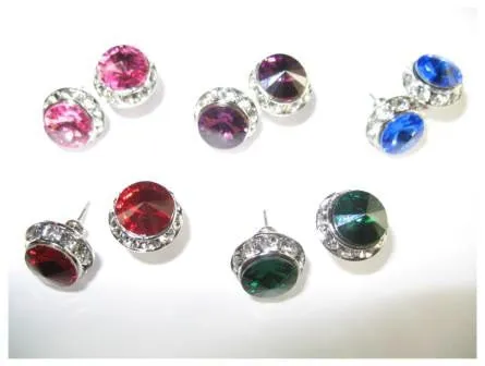 Crystal Earrings, 8mm size