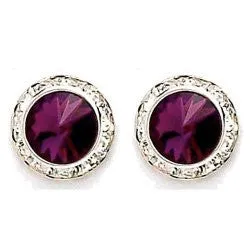 Crystal Earrings, 8mm size