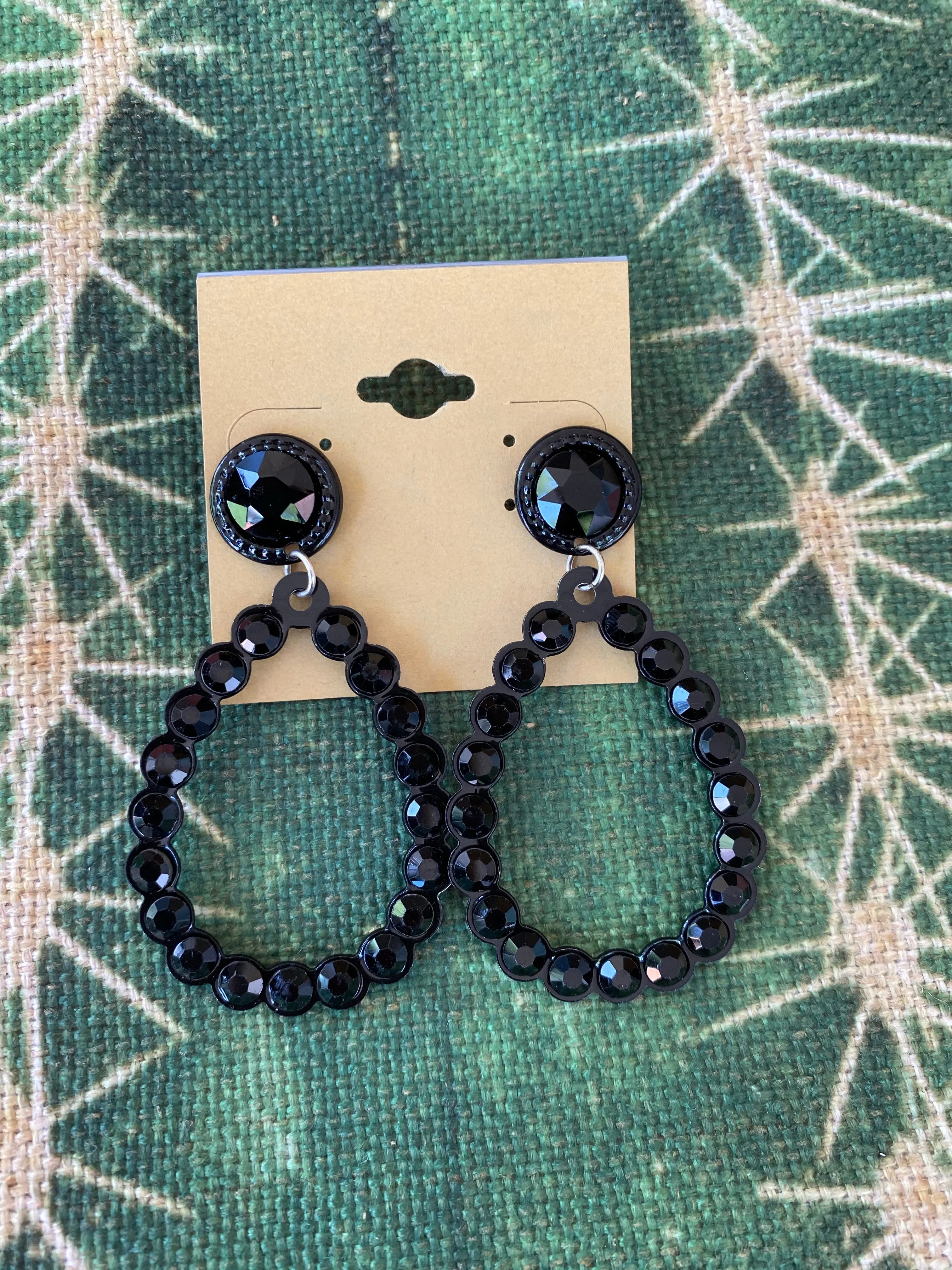 Crystal Open Teardrop Earrings