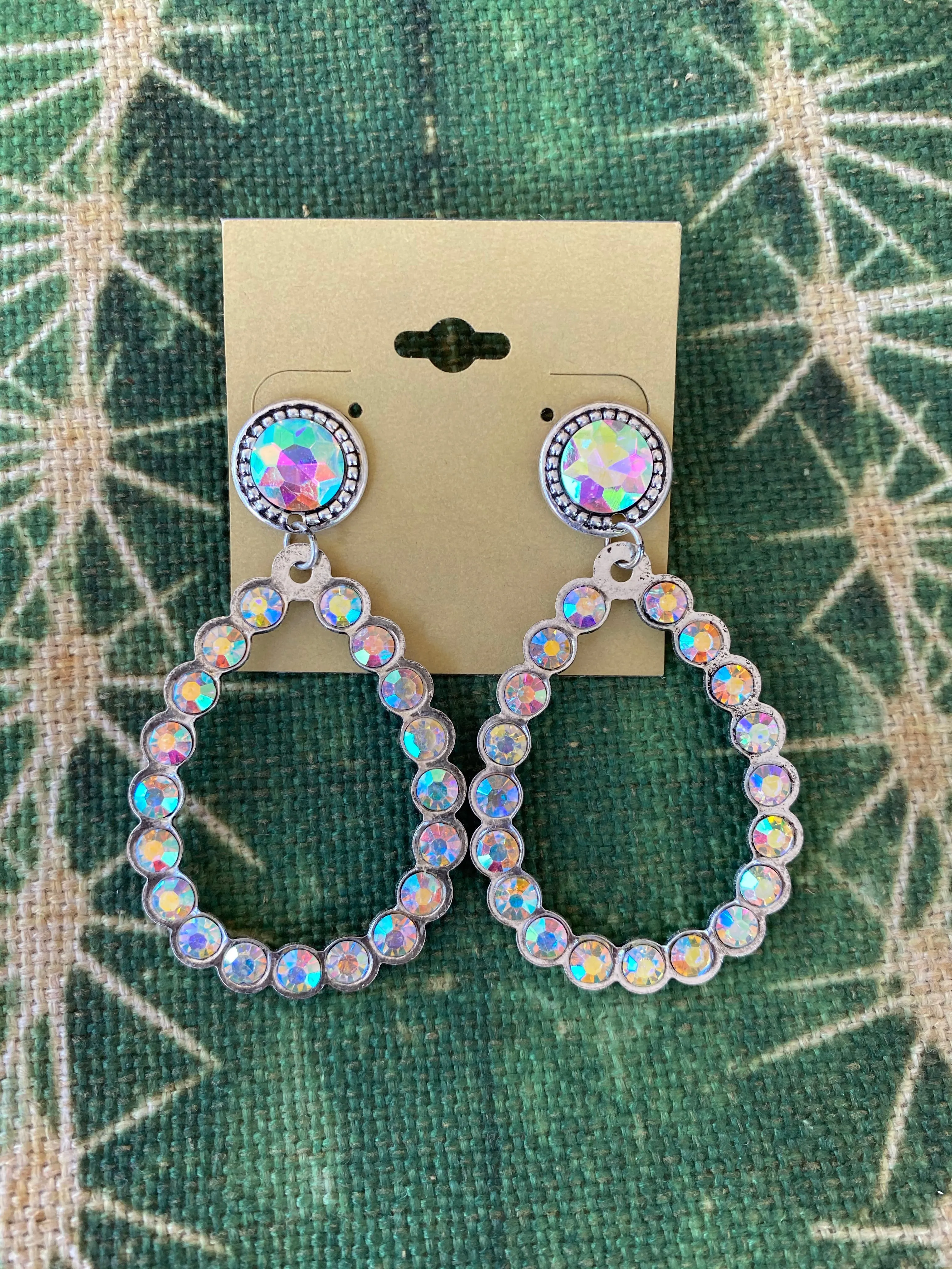 Crystal Open Teardrop Earrings