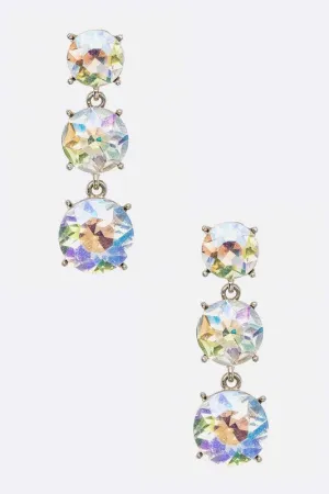 Crystal Triple Drop Bridal Earrings