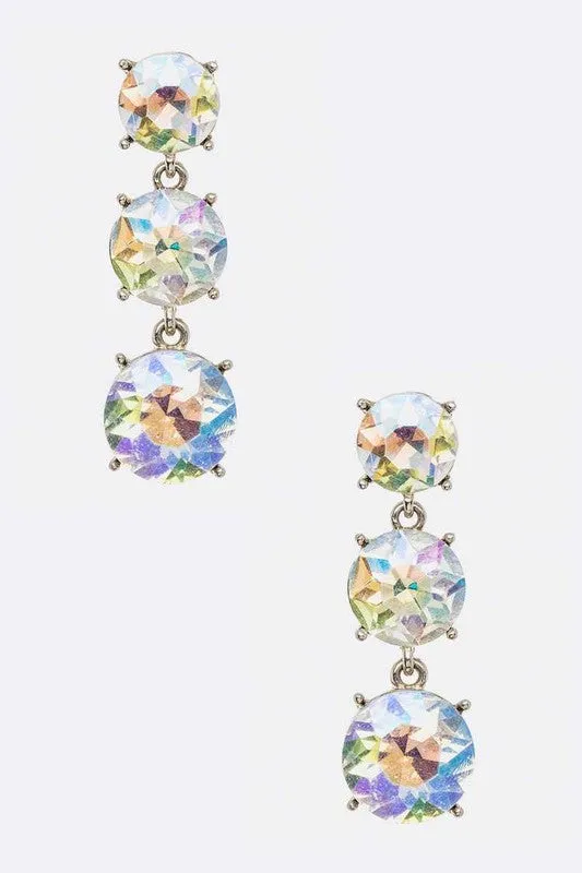 Crystal Triple Drop Bridal Earrings