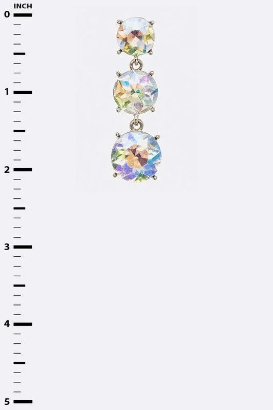 Crystal Triple Drop Bridal Earrings