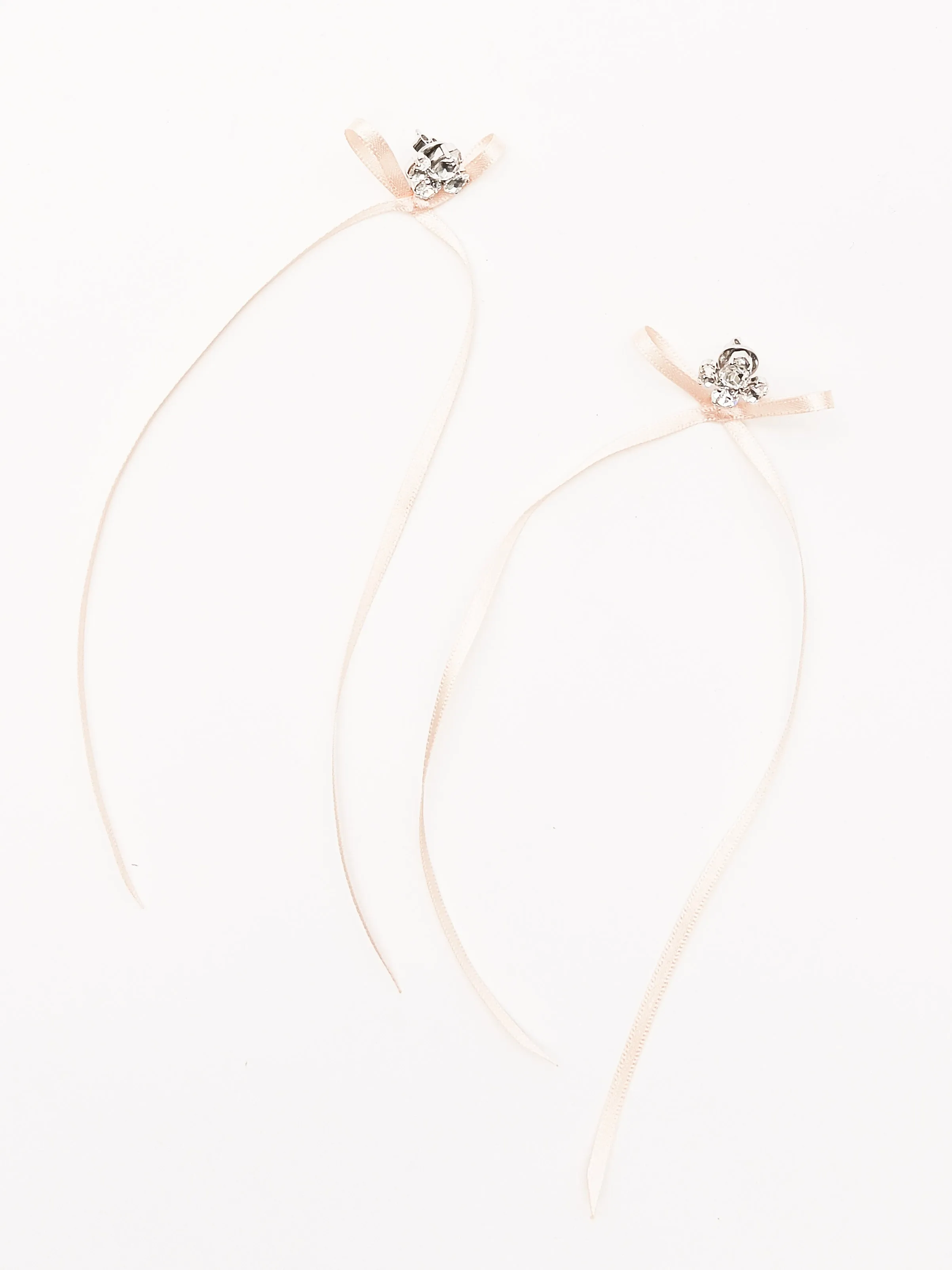 Crystal/Rose Victorian Bow Ribbon Stud Earrings