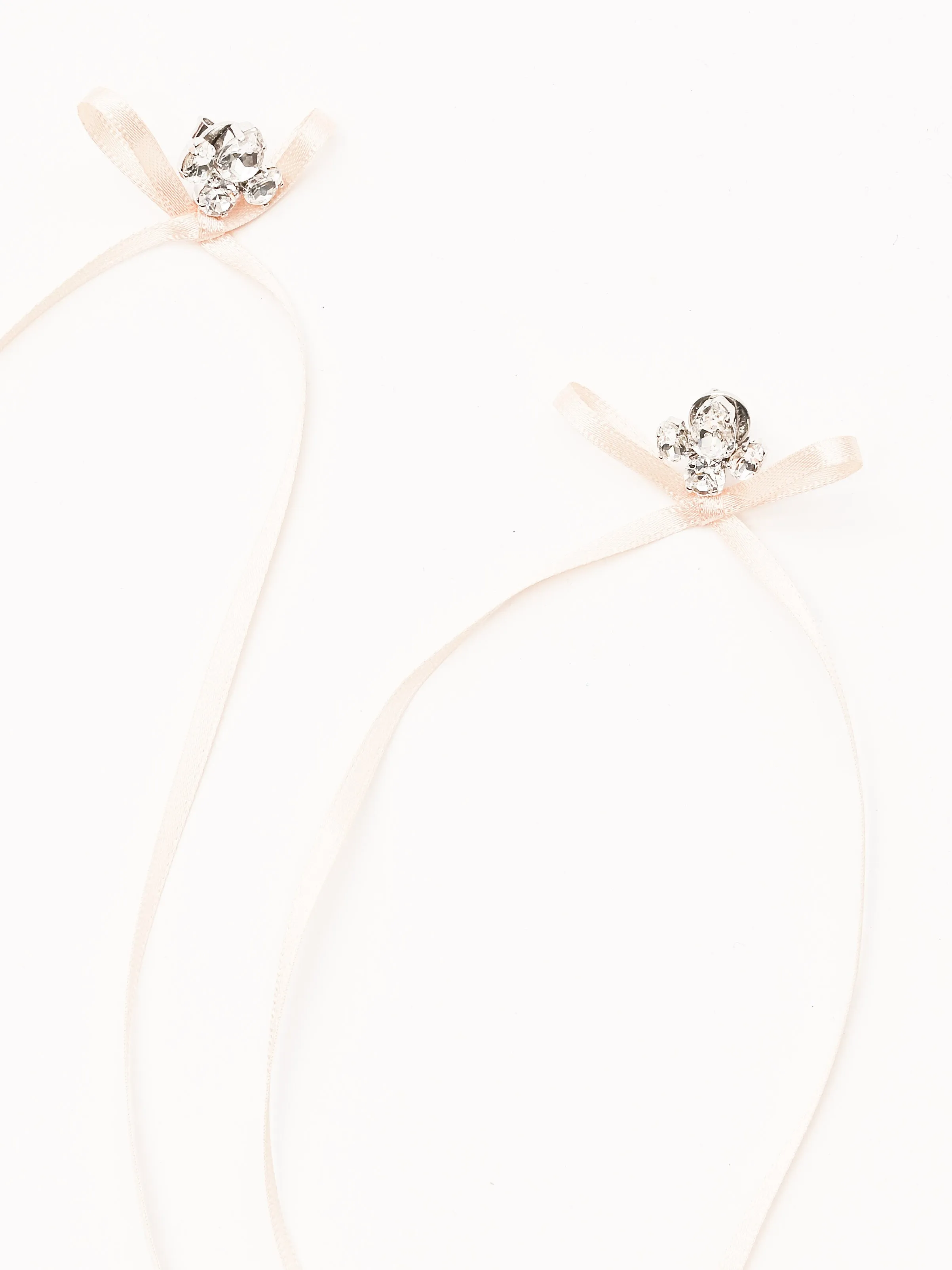Crystal/Rose Victorian Bow Ribbon Stud Earrings