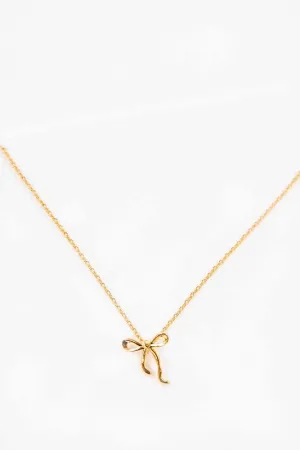 Curled Bow Charm Necklace