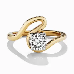Curve Band Lab Diamond Solitaire Engagement Ring