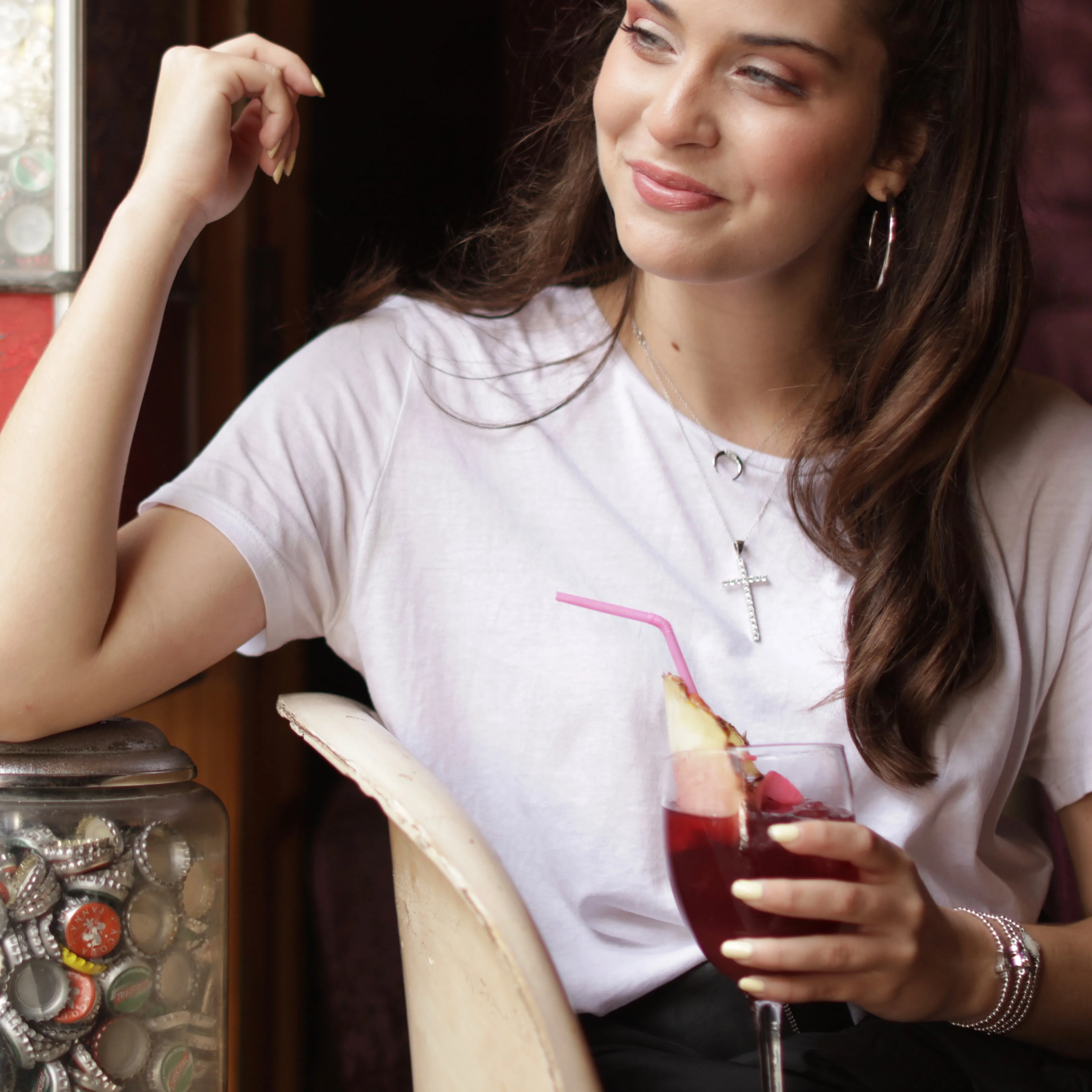 CZ Horn Necklace - Gold or Silver