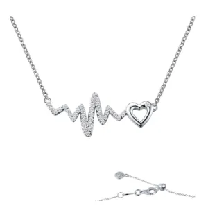 Dainty Heart with Heartbeat Necklace