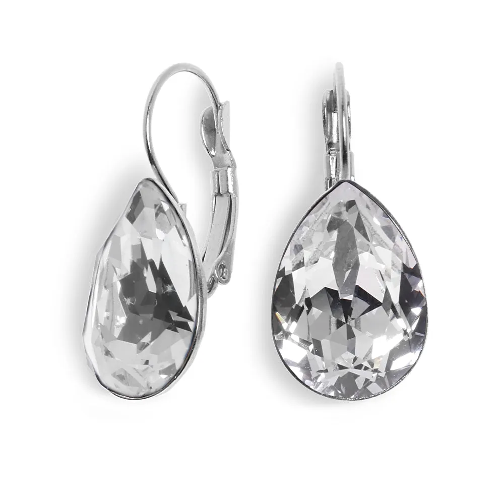 Date Night Earrings - Silver Clear Crystal