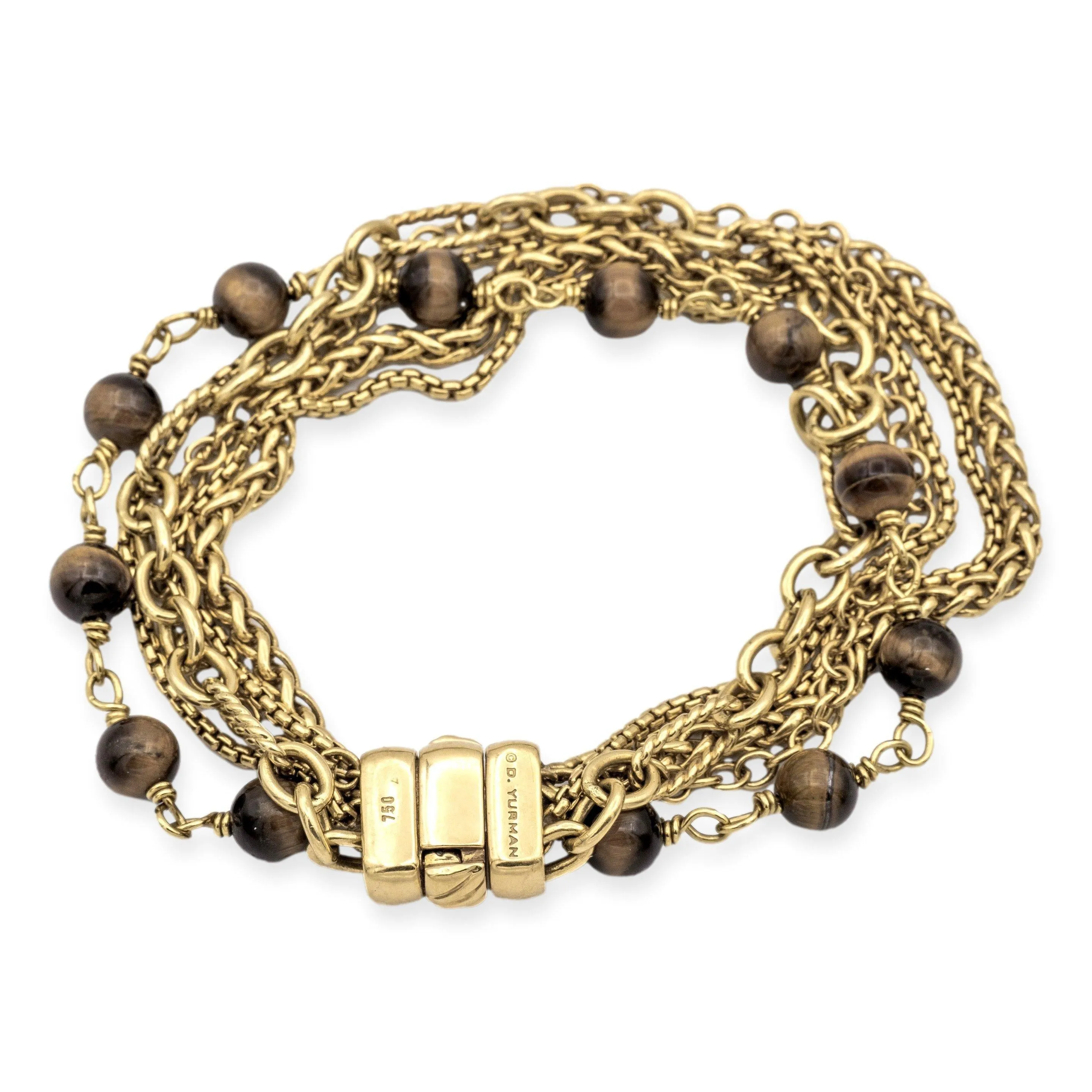 David Yurman 18K Yellow Gold Multi-Chain Six Strand Bracelet