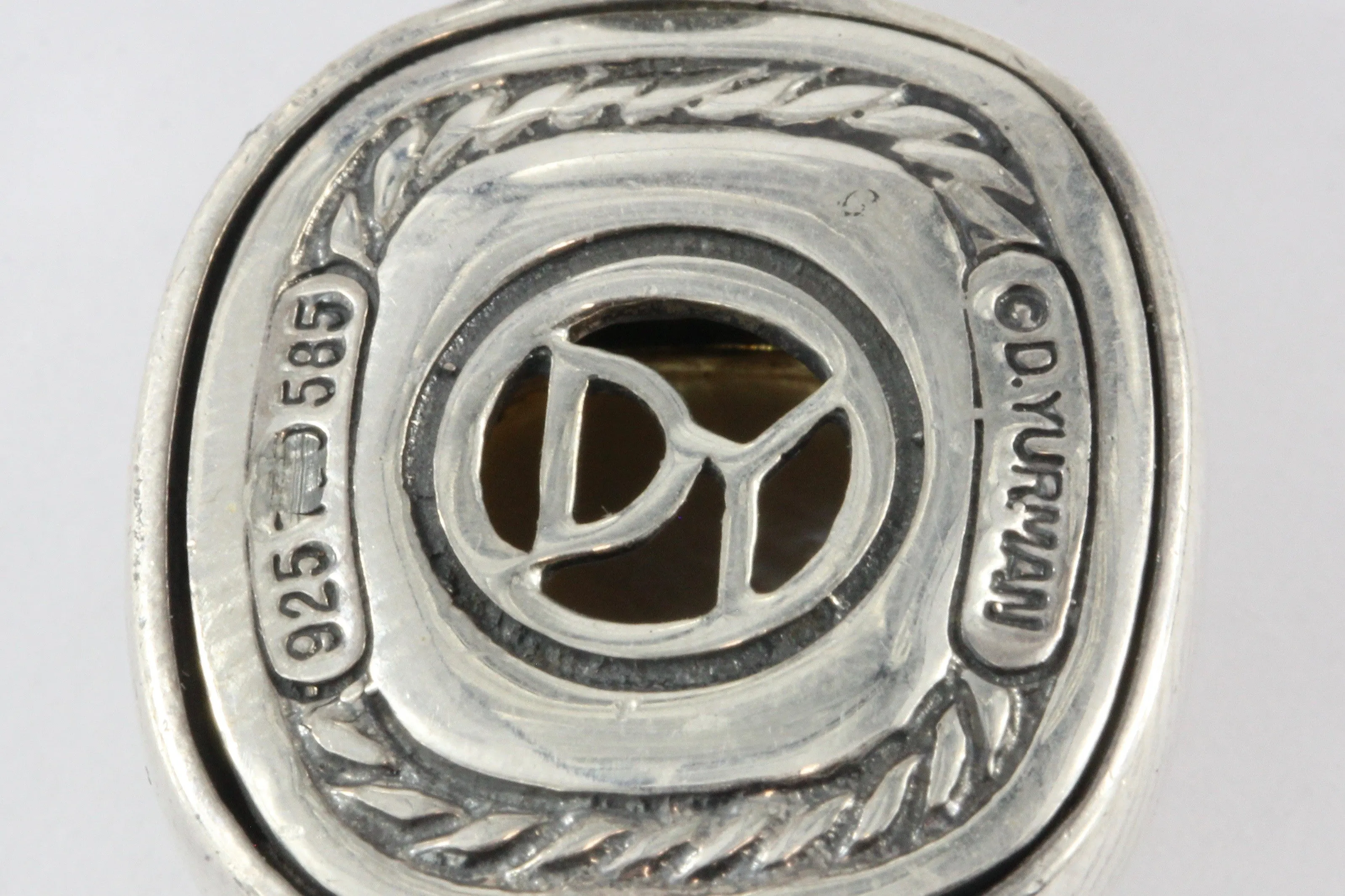 David Yurman Sterling Silver 14K Gold Mabe Pearl Albion Pendant Enhancer