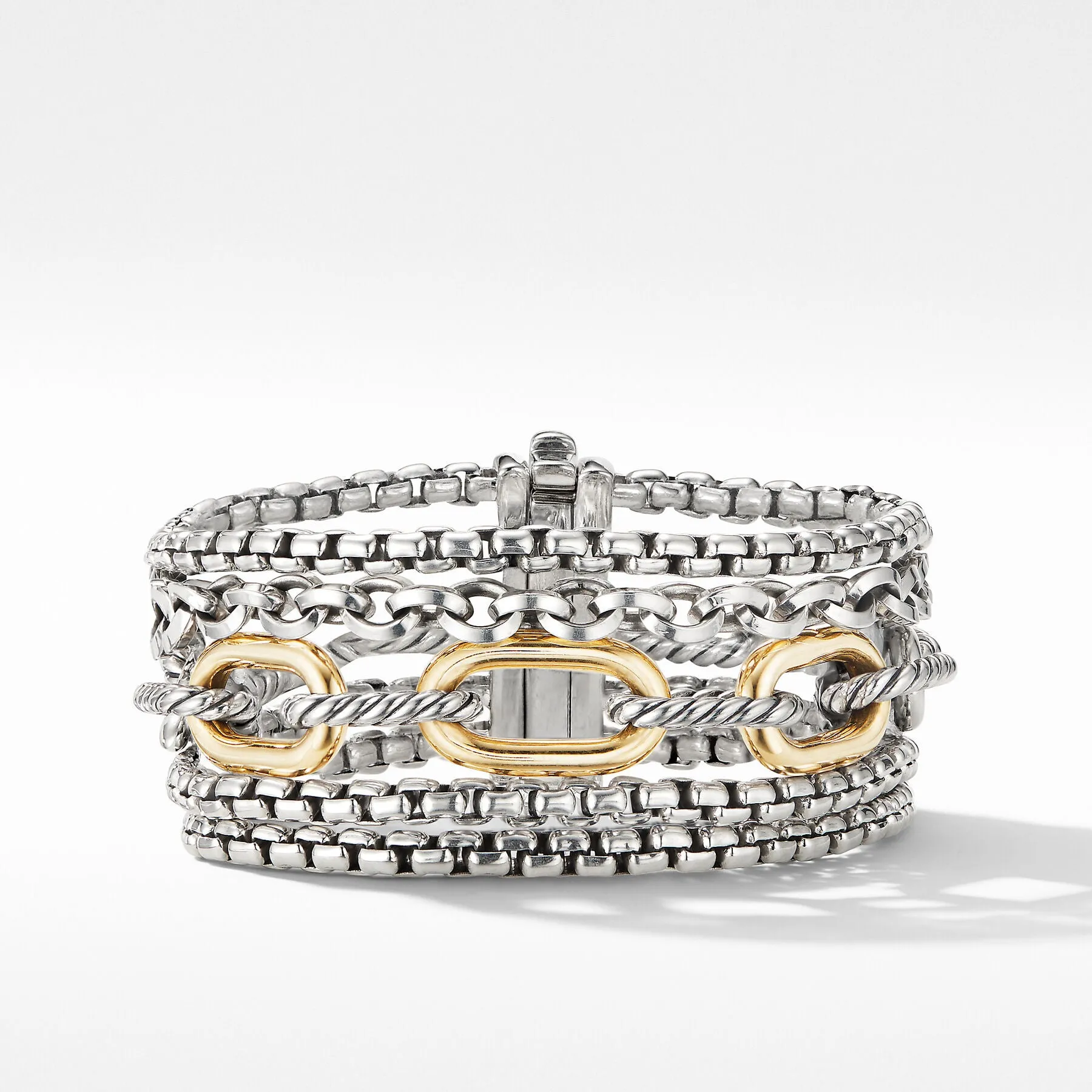 David Yurman The Chain Collection Bracelet in Silver and 18-Karat Yellow Gold