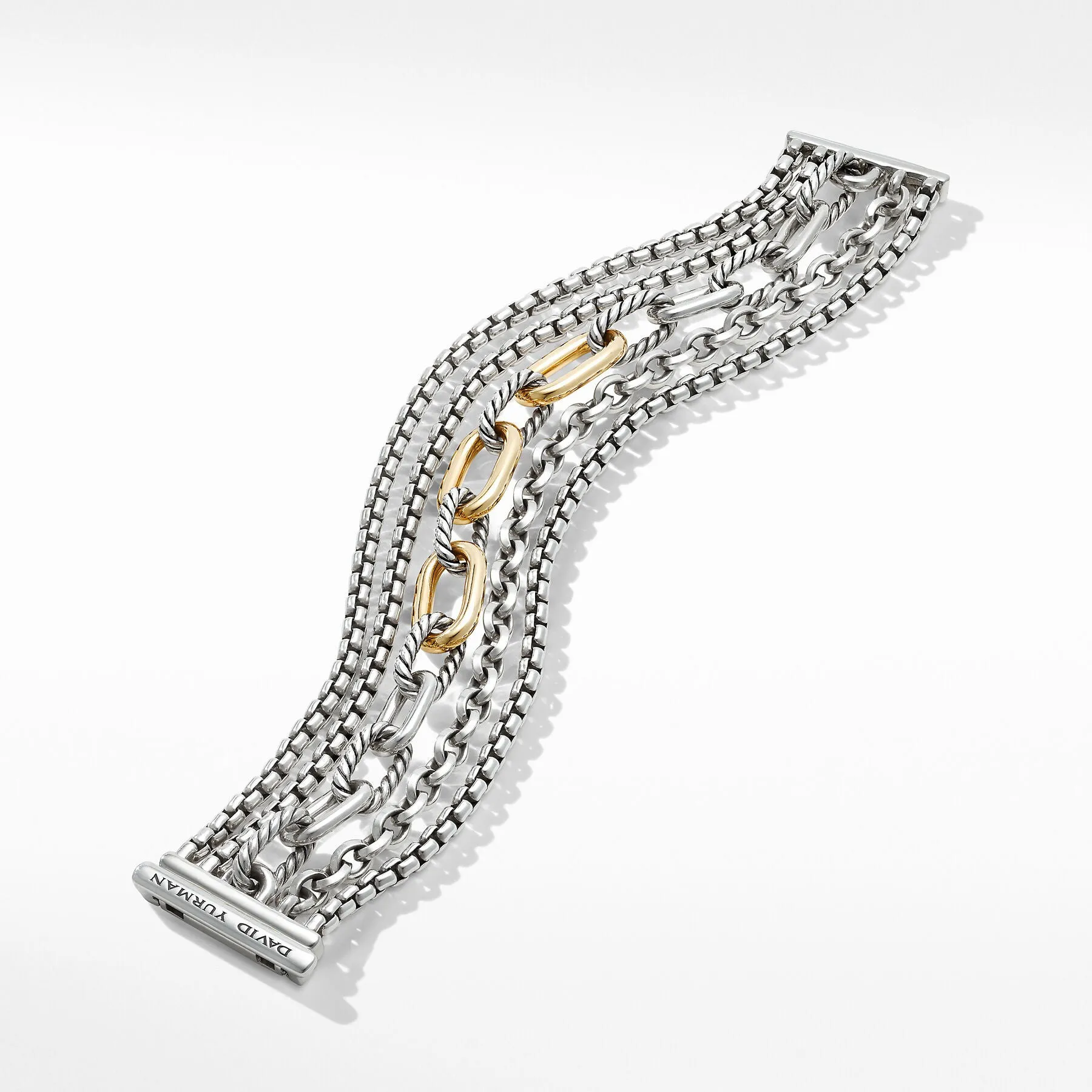 David Yurman The Chain Collection Bracelet in Silver and 18-Karat Yellow Gold