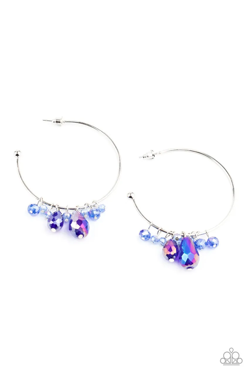 Dazzling Downpour Blue Paparazzi Earrings