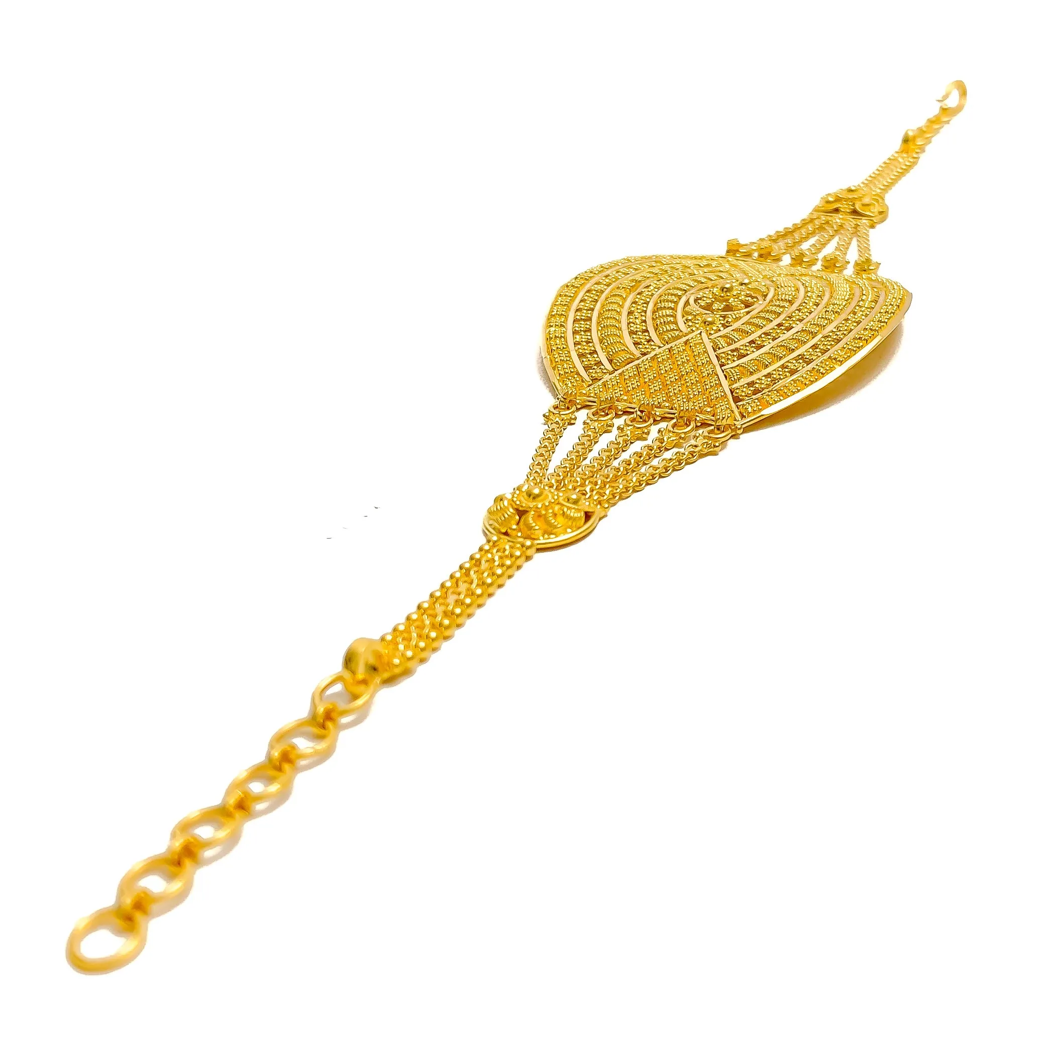 Decorative Five Chain 22k Gold Statement Bracelet