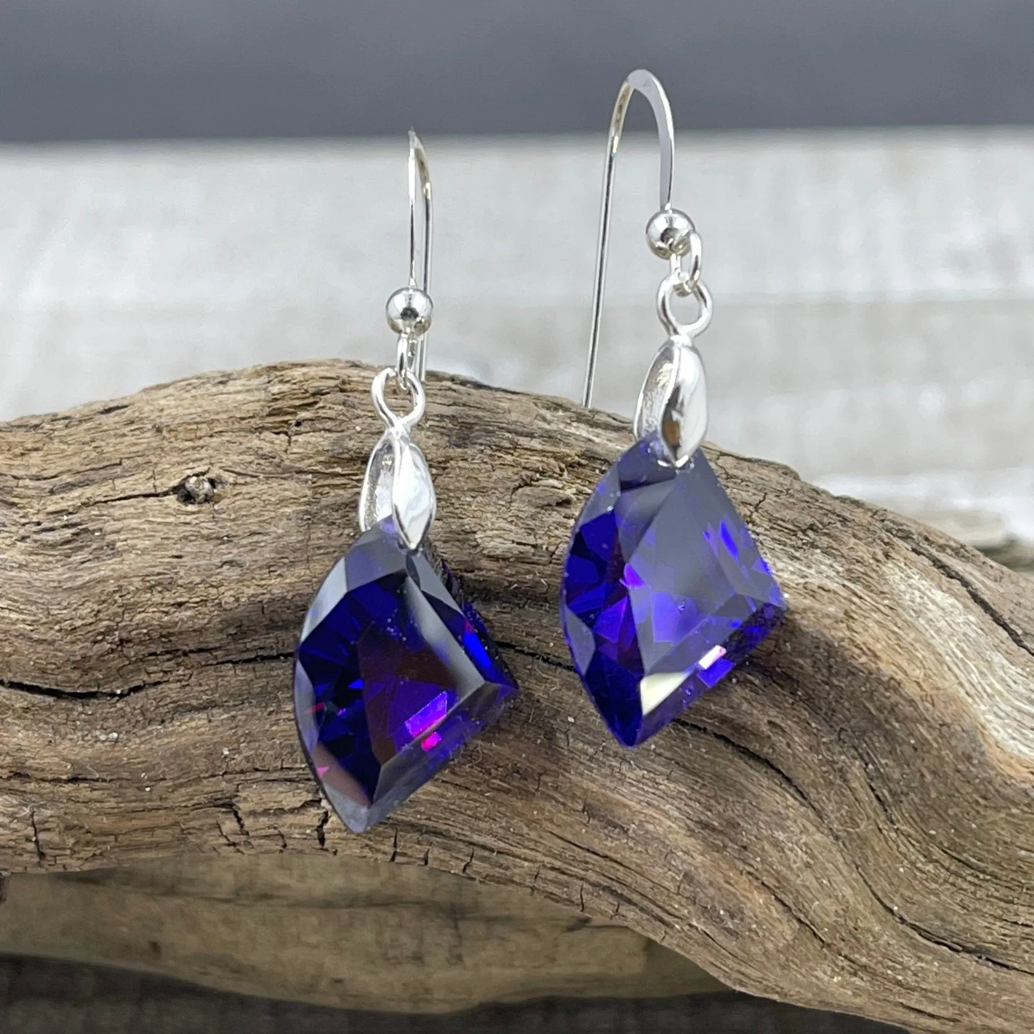 Deep Purple Crystal Earrings