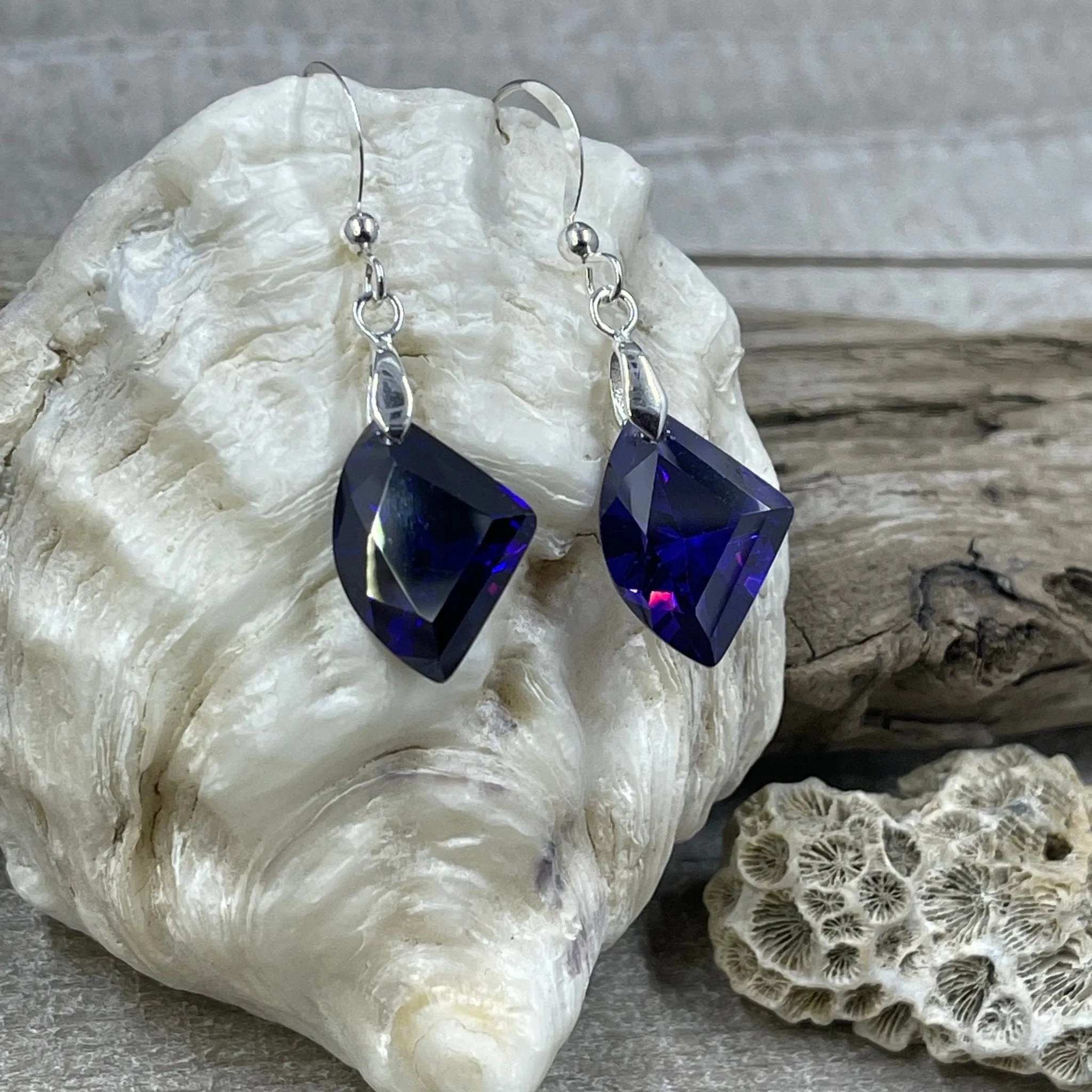 Deep Purple Crystal Earrings