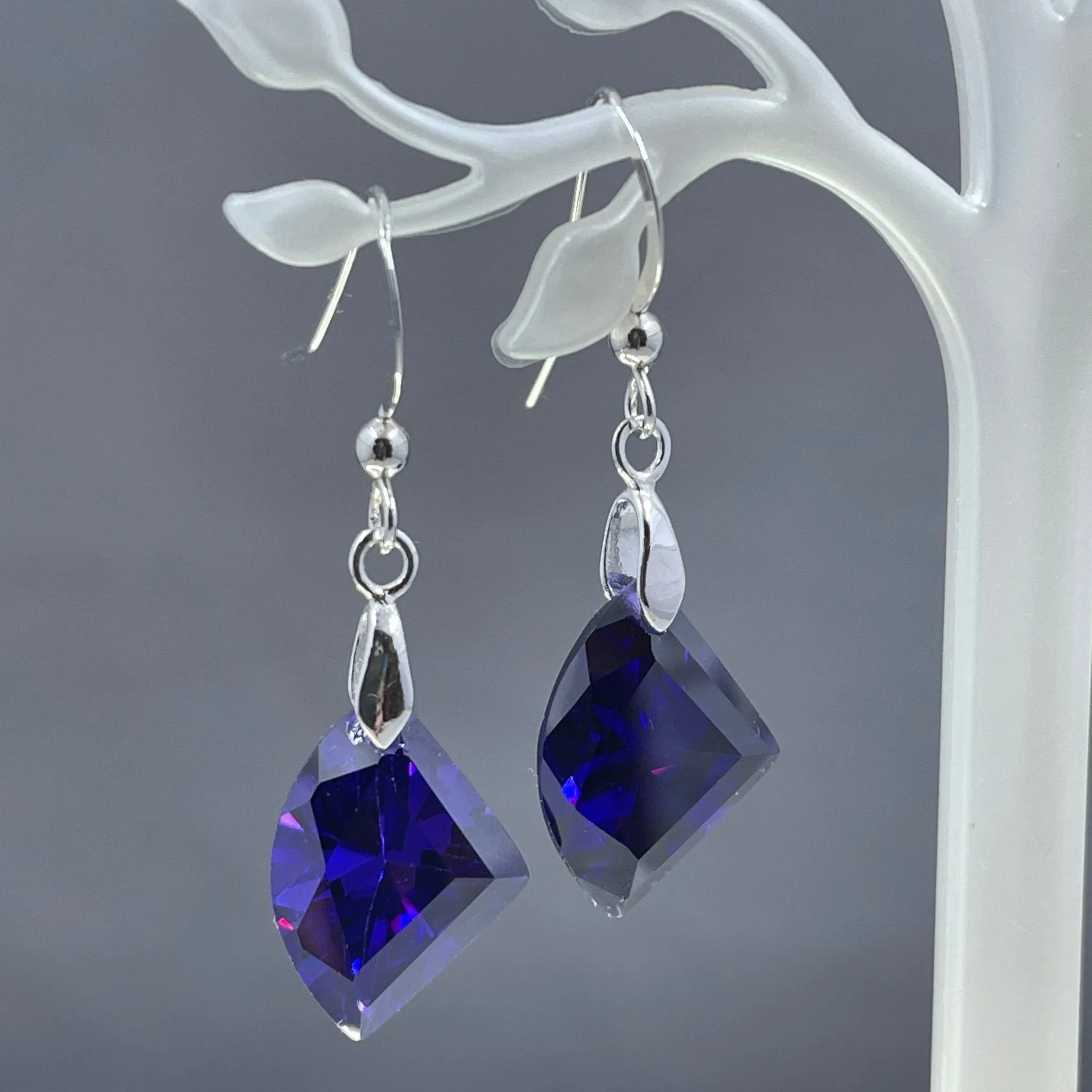 Deep Purple Crystal Earrings