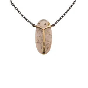 Dendritic Agate Large Scarab Necklace