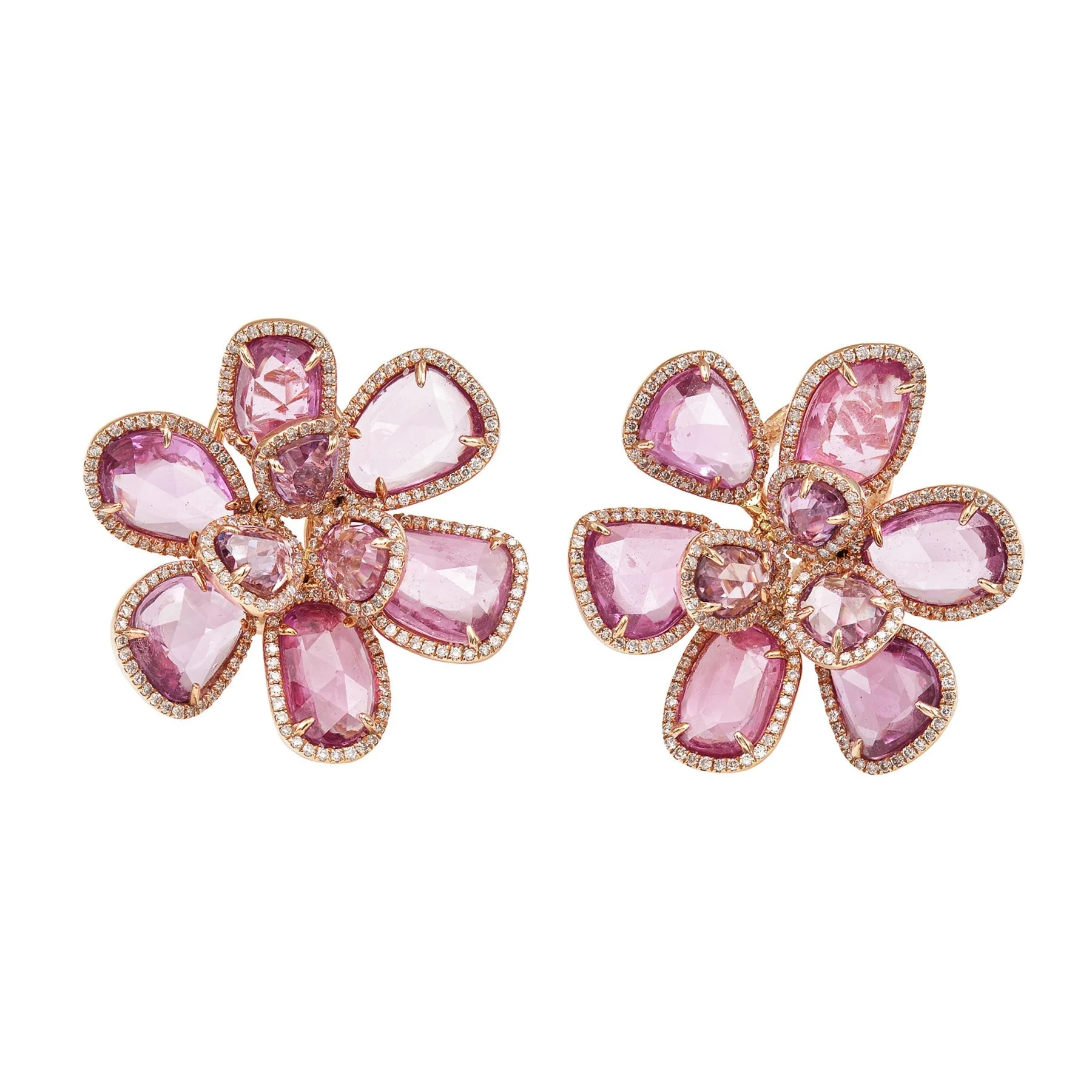 Desert Blooms Mariposa Pink Sapphire Earrings