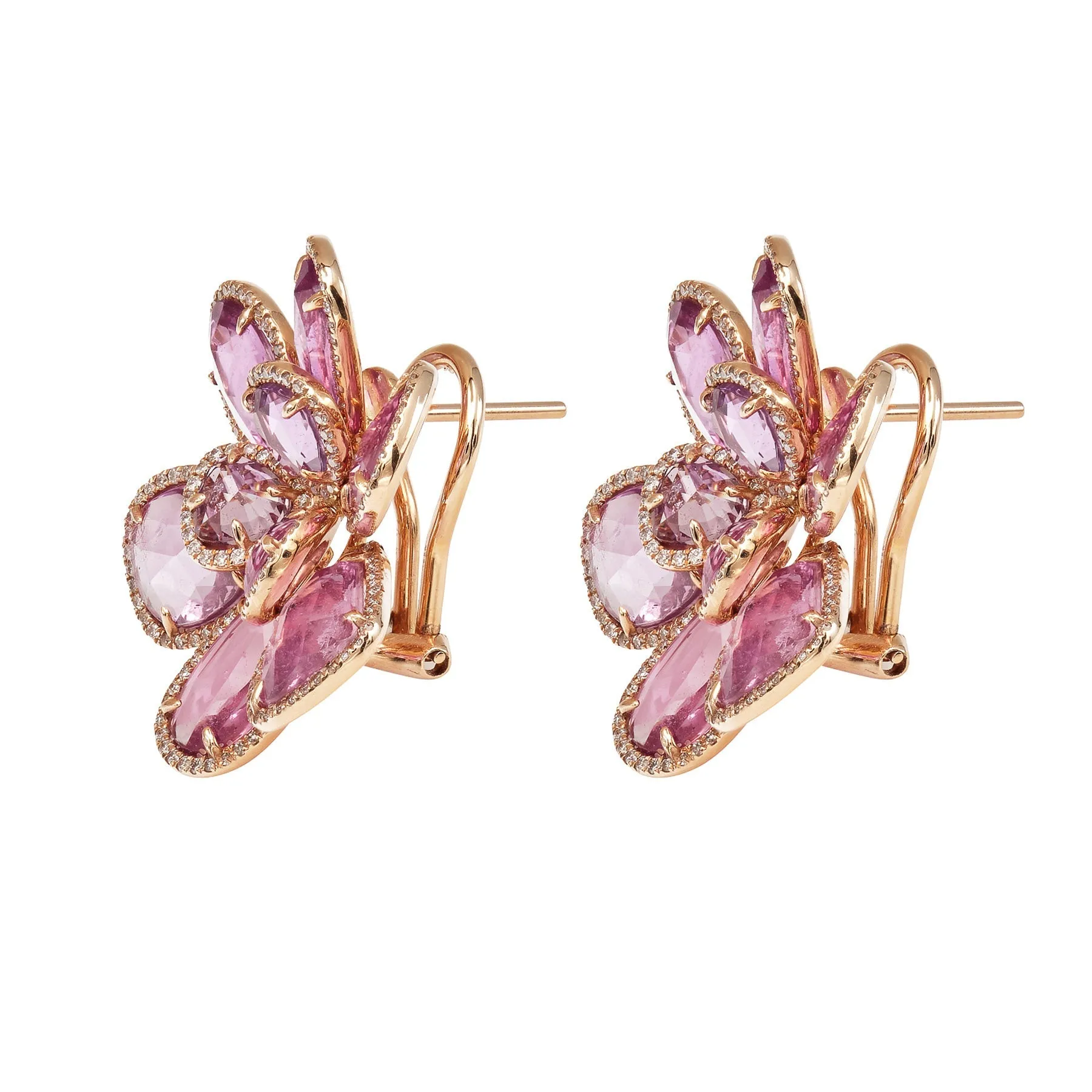 Desert Blooms Mariposa Pink Sapphire Earrings