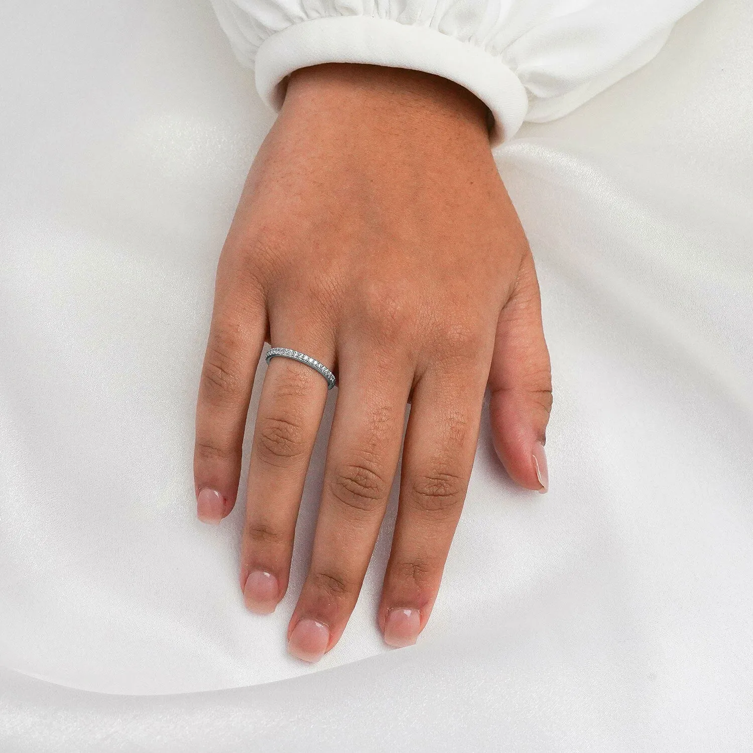DESTINY | Delicate "V" Split Diamond Ring in Platinum (0.42ct tw.)