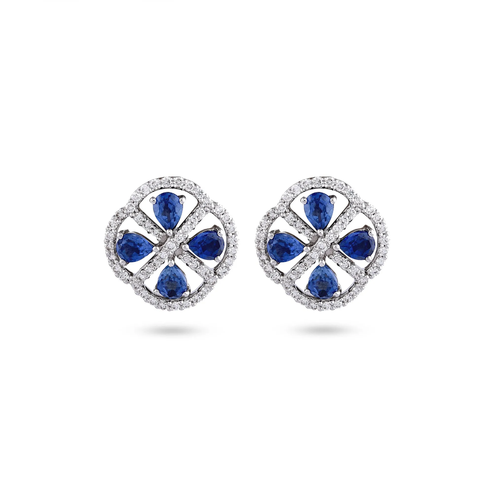 Diamond & Blue Sapphire Earrings
