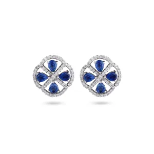 Diamond & Blue Sapphire Earrings