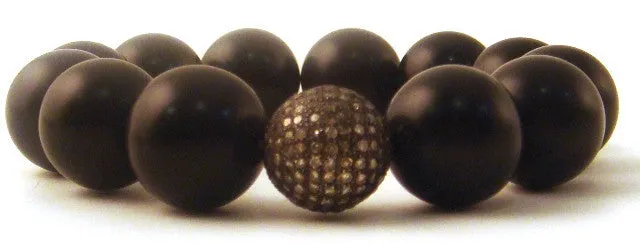 Diamond & South Sea Pearl Onyx Bracelets
