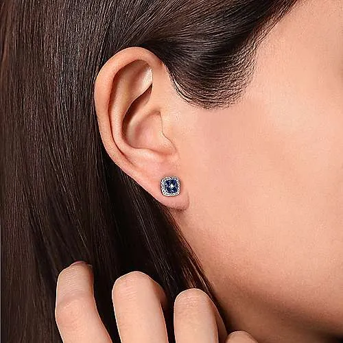 Diamond and Sapphire/Ruby Stud Earrings