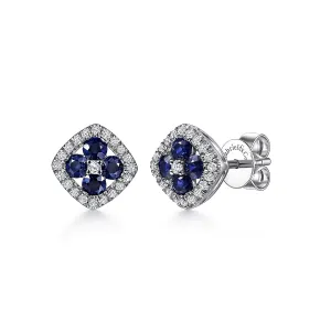 Diamond and Sapphire/Ruby Stud Earrings
