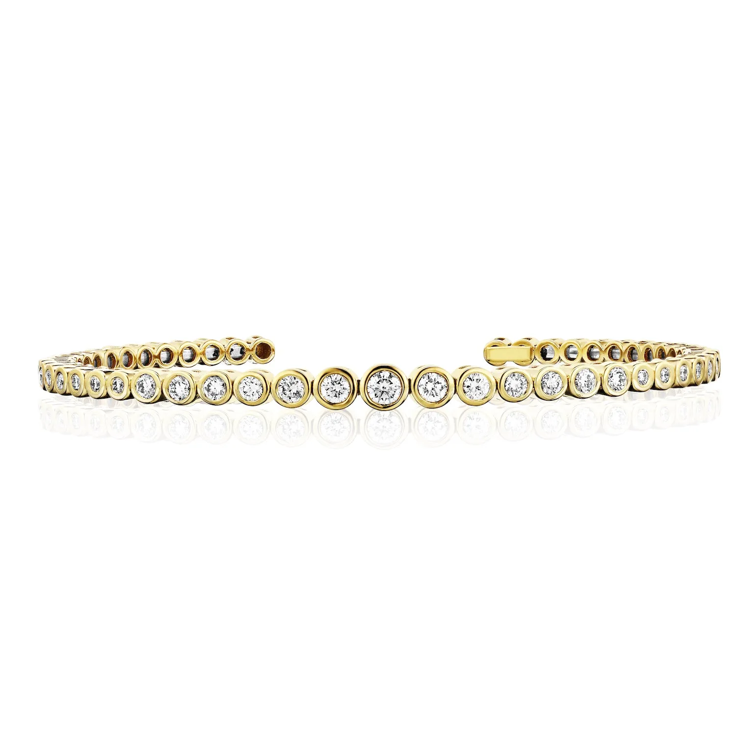 Diamond Bezel Graduate Open Bangle