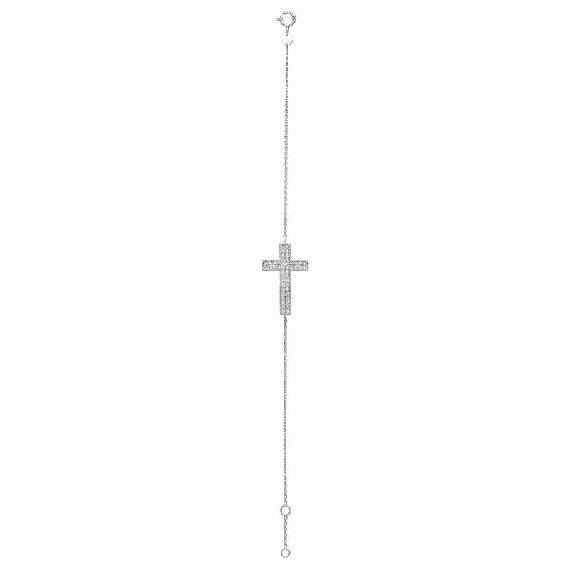 DIAMOND CROSS BRACELET 14K GOLD (0.5 CTW)