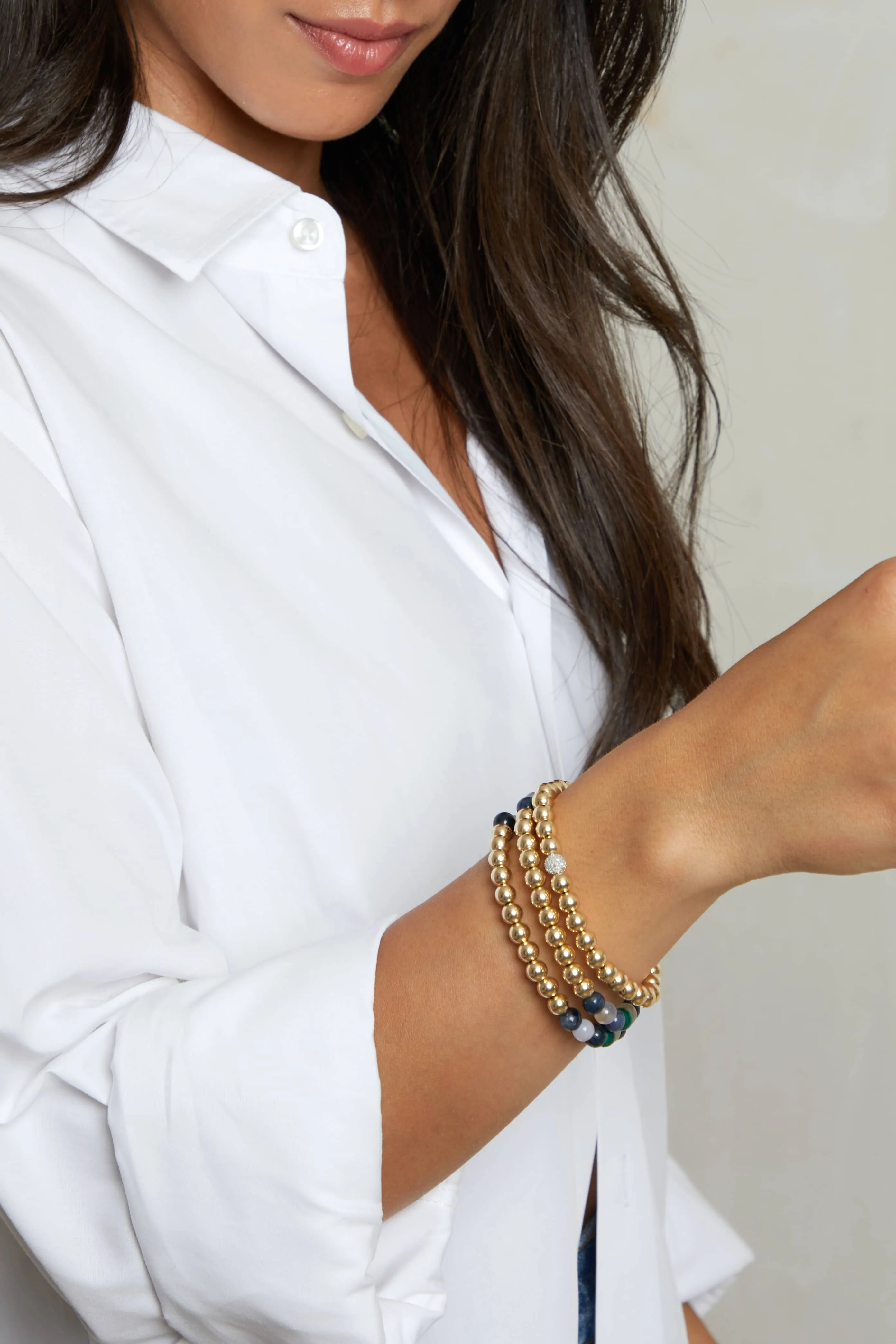 DIAMOND EDITION - SIGNATURE ONE 14K Gold Bead Bracelet Women's
