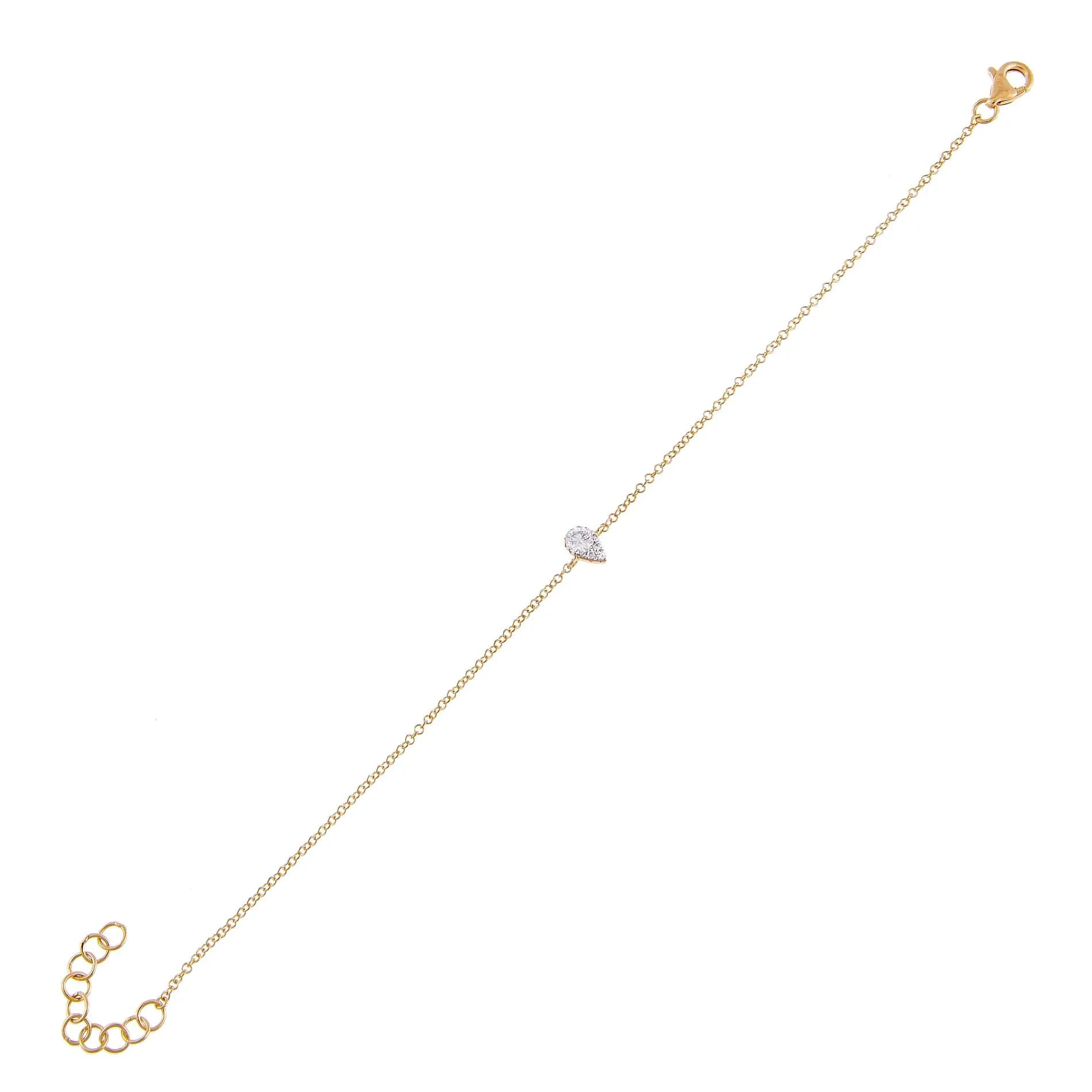 Diamond Illusion Teardrop Bracelet 14K