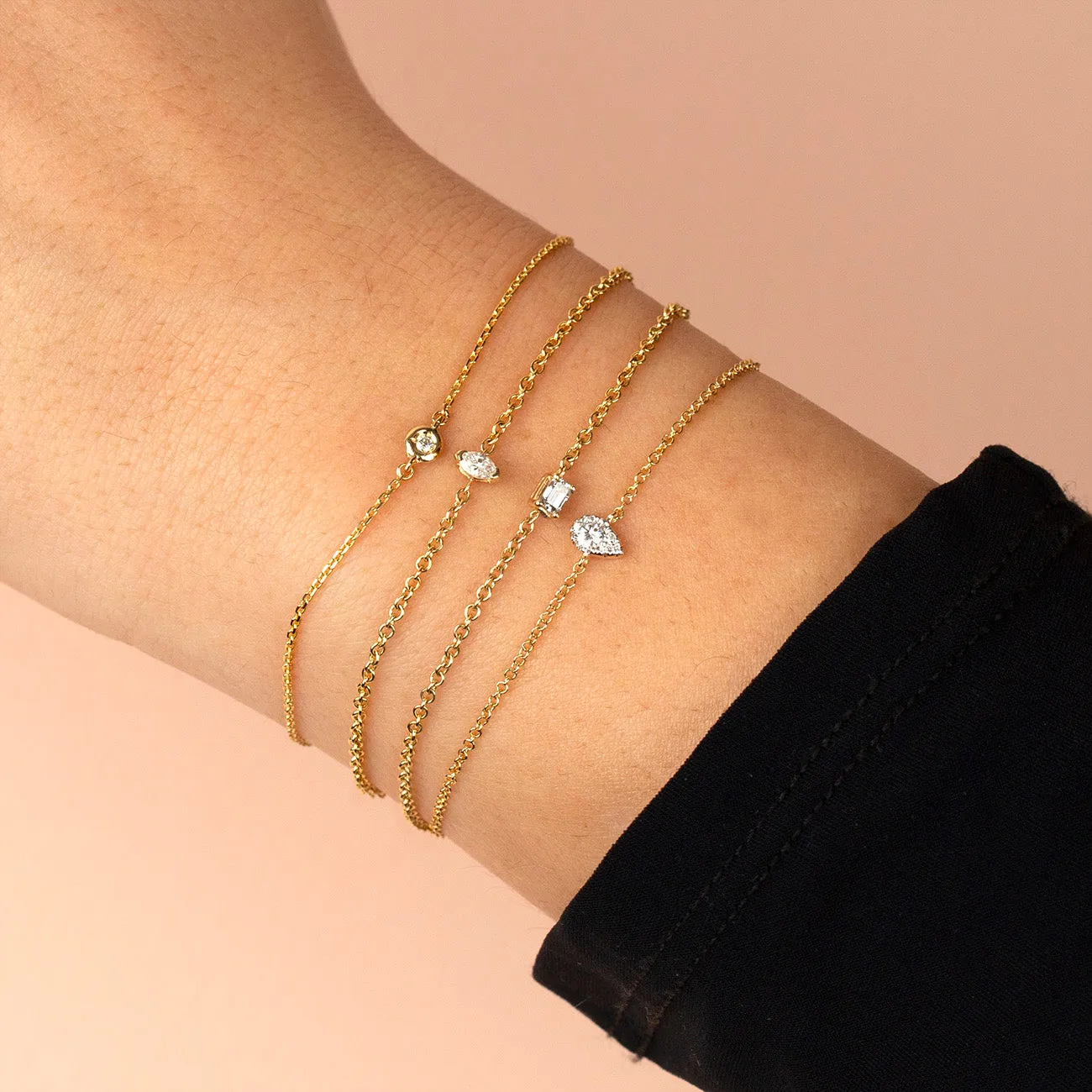 Diamond Illusion Teardrop Bracelet 14K