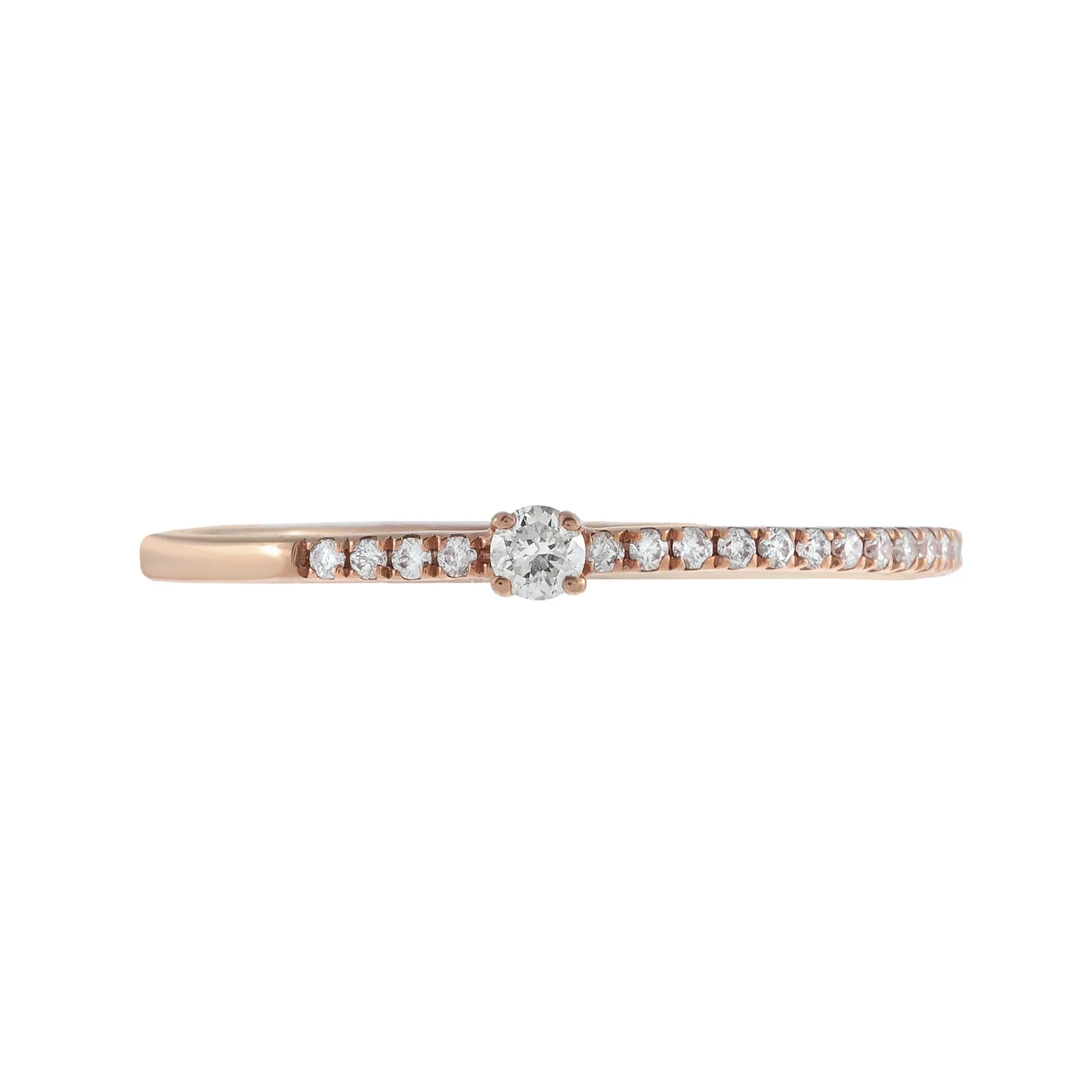 Diamond Micropavé X Solitaire Ring 10K